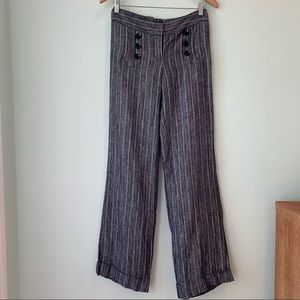 🏷️ Express High Waist Wide Leg Linen Striped Pants 0